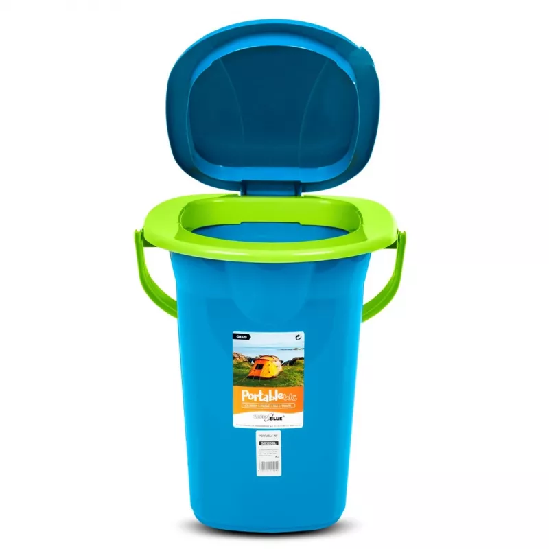 GreenBlue GB320BL sanita portátil de viagem balde assento campismo festival com pega tampa robusto estável 19L