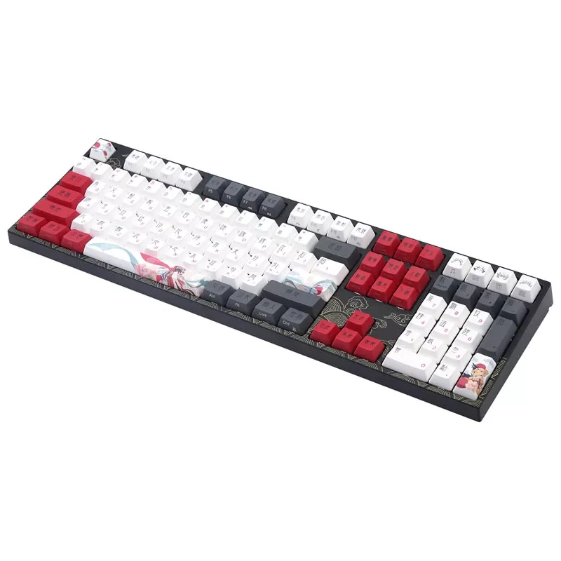 Teclado gaming mecânico Triton Varmilo VEA108 Beijing Opera, interruptores MX Brown, LED branco, layout US