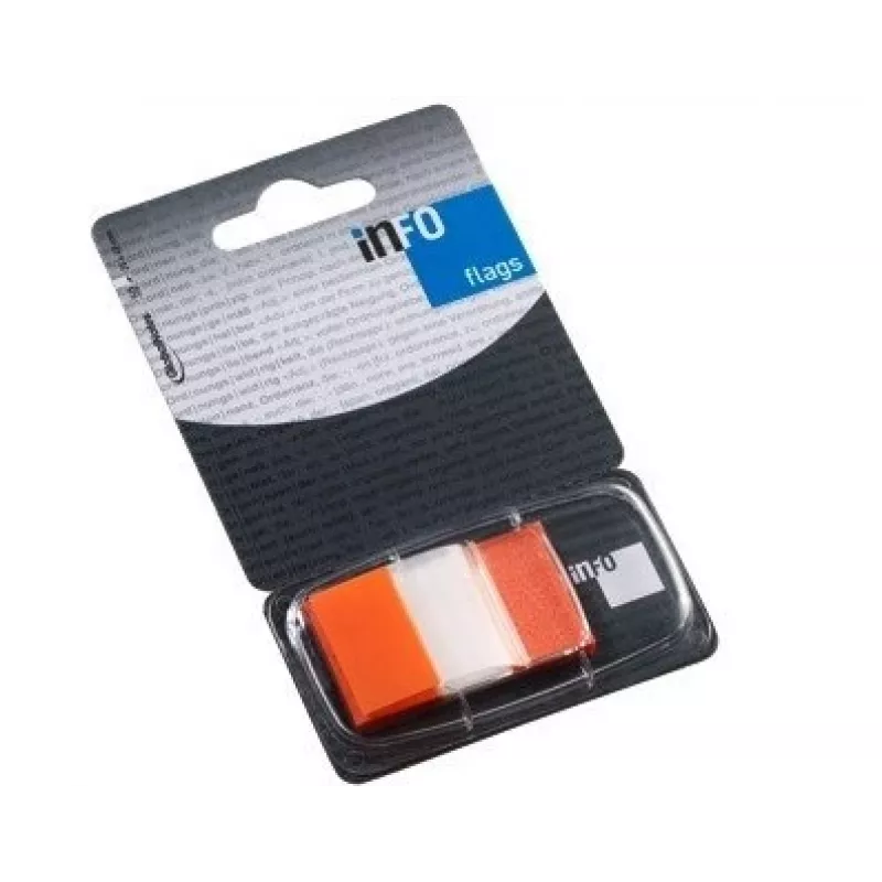 Índice de papel Global Notes, 25x43 mm, laranja, plástico (1x50) 0718-205