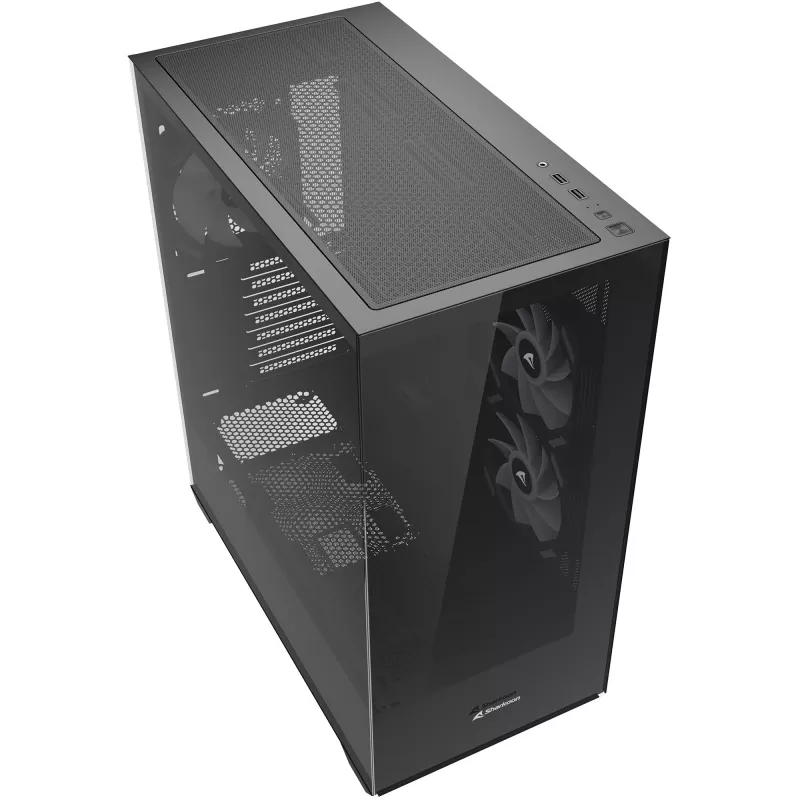 Caixa Sharkoon SK6 ARGB Tower ATX preto – caixa Mid-Tower ATX com iluminação ARGB e janela lateral em vidro temperado