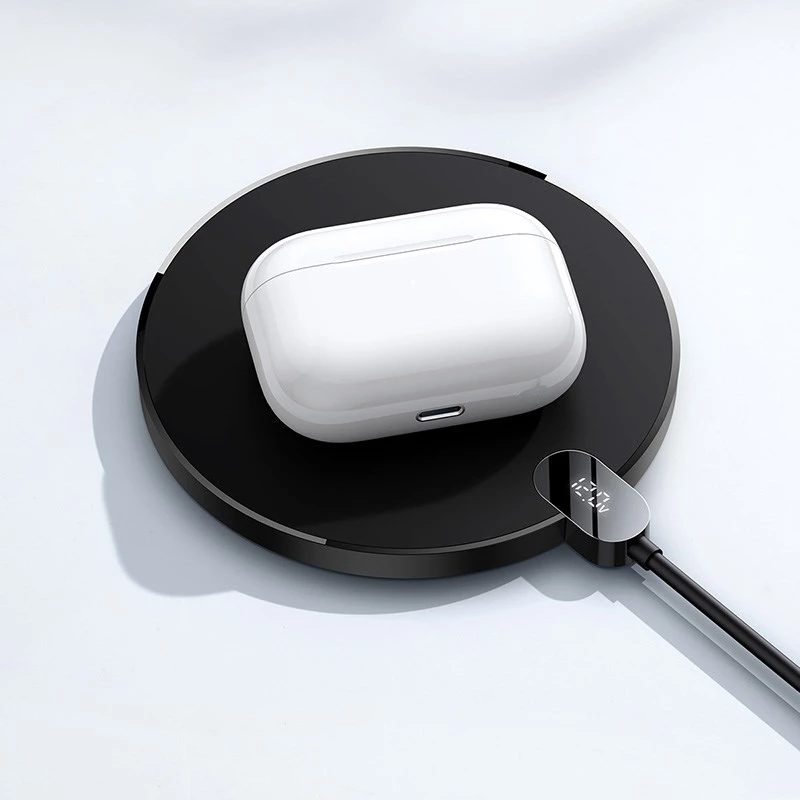Carregador Baseus CCED000001 para dispositivos móveis auscultadores, smartphone preto USB carregamento sem fios para interior