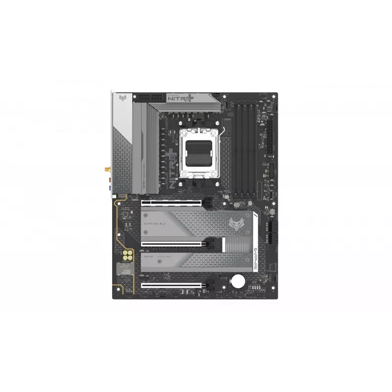 Placa-mãe Sapphire NITRO+ B850A WIFI 7 AMD B850 Socket AM5 micro ATX, DDR5, 4 DIMM, 256GB, Wi‑Fi 7, 2.5GbE