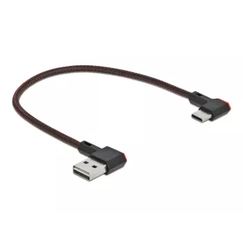 Cabo USB DeLOCK EASY-USB 2.0 ficha Type-A para ficha Type-C angular 0,2 m preto