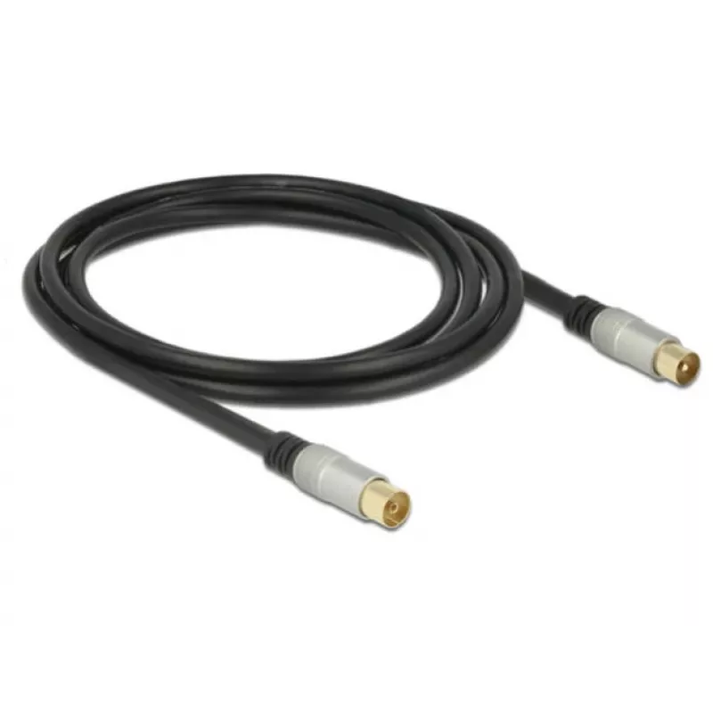 Cabo coaxial RG-6/U DeLOCK 88946 2 m IEC Preto