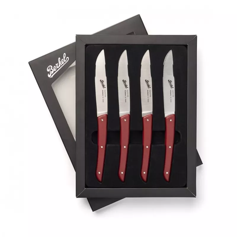 Berkel Conjunto de facas de bife 4 peças cor vermelha