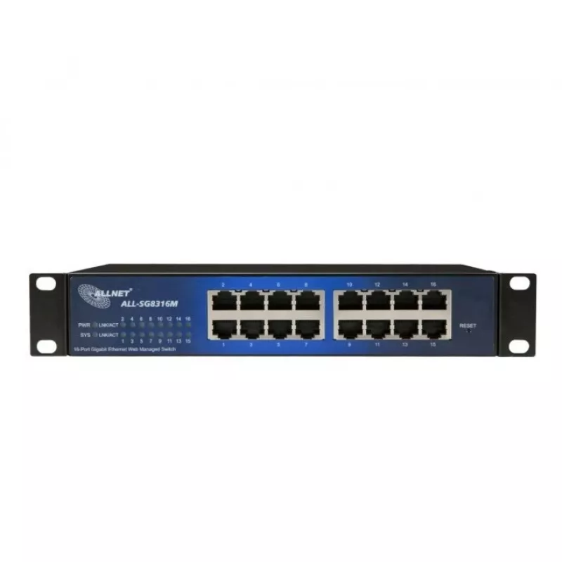 Switch gerido ALLNET 112534 L2 Gigabit Ethernet 16 portas 19U preto
