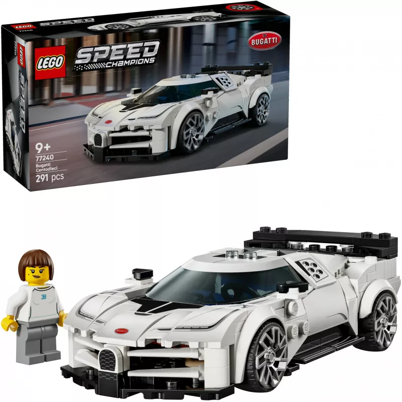 Conjunto de brinquedo de construção LEGO Bugatti Centodieci Speed Champions 77240 – 291 peças, 1 minifigura, a partir dos 9 anos