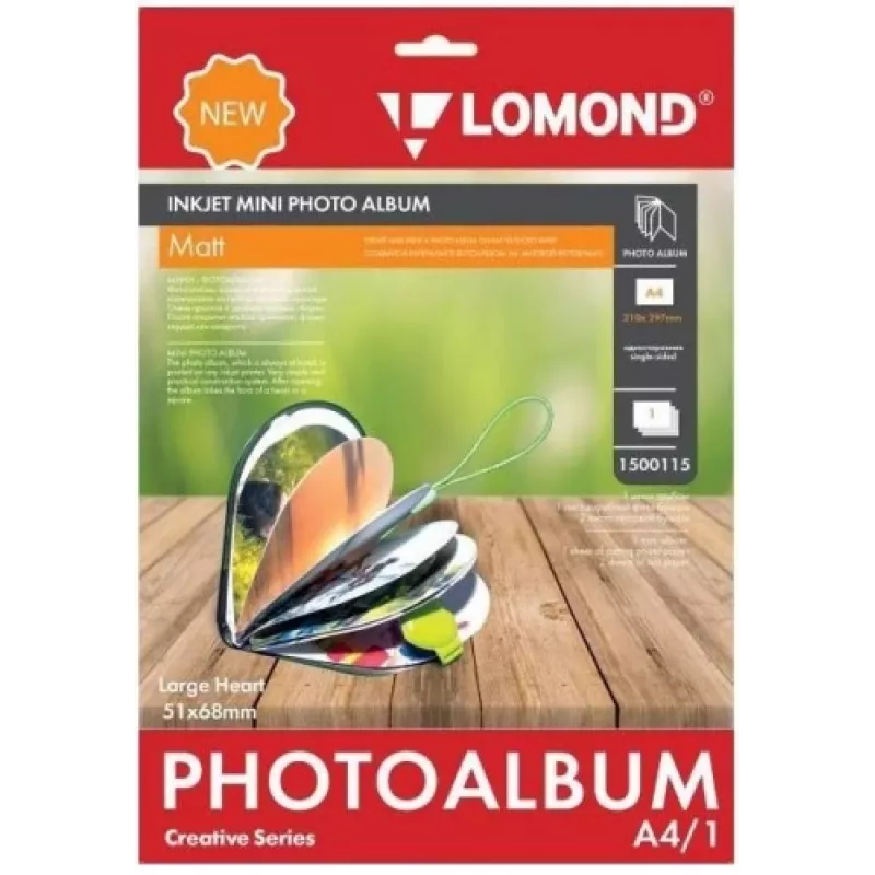 Mini álbum Lomond a jato de tinta coração grande mate 51x68 mm (grande)