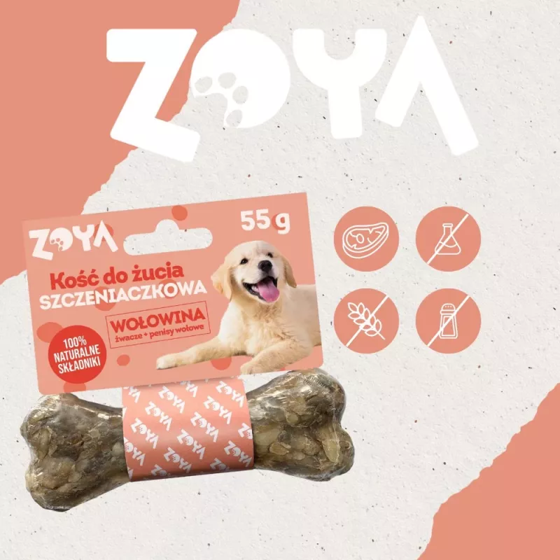 ZOYA Osso mastigável cachorro vaca - guloseimas para cães - 55g