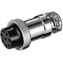 Conector fêmea de microfone, 8 pinos prateado, 1 unid.