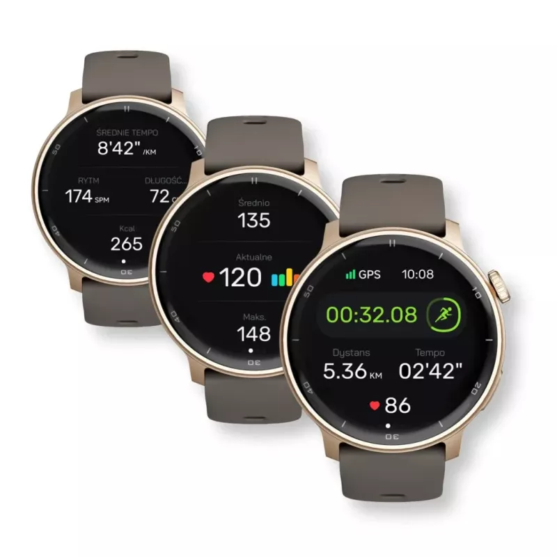 Smartwatch Stelio STSWA101GD Activ GPS 46 mm dourado — smartwatch GPS de 46 mm, caixa dourada