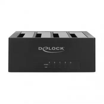 Docking station DeLOCK USB Type-C para 4 x SATA HDD / SSD - Docking station HDD compartimentos: 4 - 2.5 / 3.5 partilhados (6,4 cm/8,9 cm partilhados)