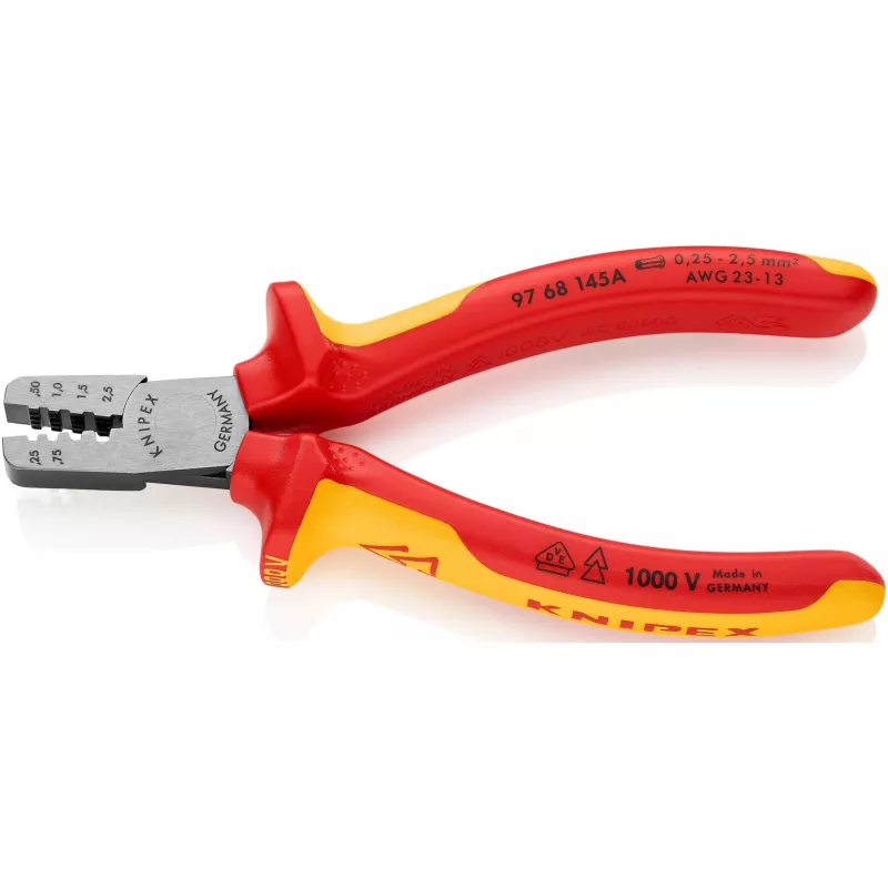Alicate de cravar cabos ferramenta combinada Knipex 97 68 145 A