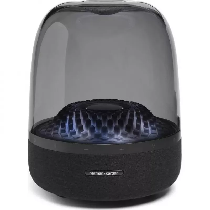 Altifalante portátil sem fios Harman/Kardon Aura Studio 4 — 100 W, 3 drivers, 45–20000 Hz, preto/transparente