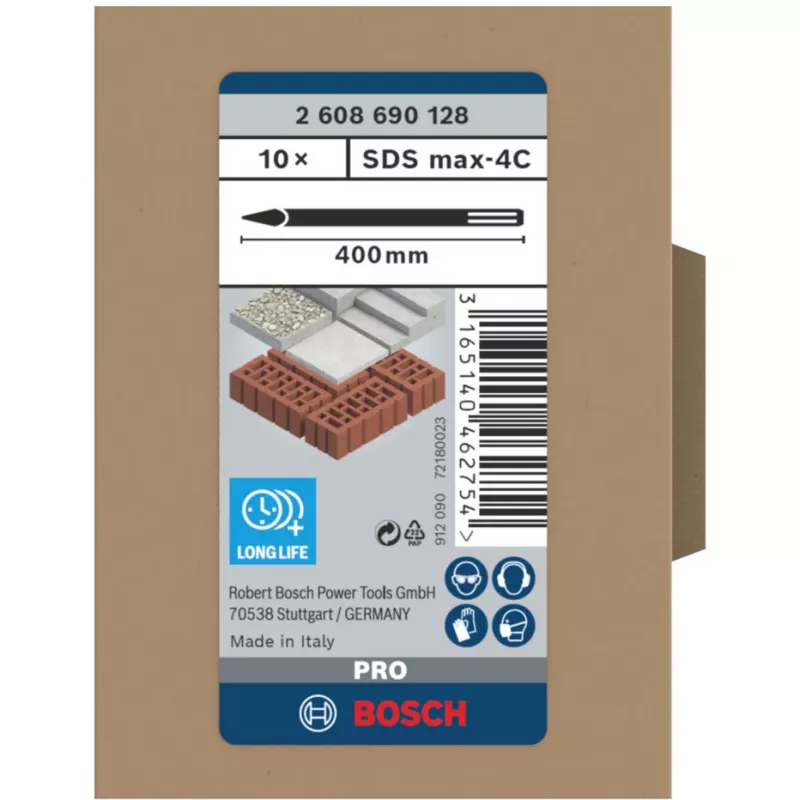 Ponta de cinzel para martelo perfurador Bosch 2 608 690 128 400 mm 10 unid.