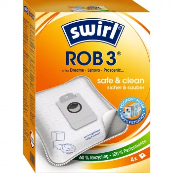 Sacos para aspirador robô MELITTA Swirl ROB 3, pack de 4, cor de madeira