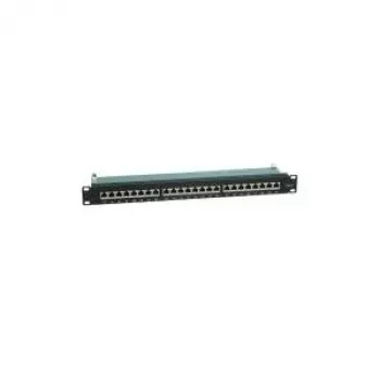 Patch panel VALUE Cat.6 19 polegadas 24 portas blindado preto