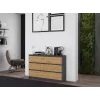 Cómoda top e shop M6 120 — antracite/carvalho, 6 gavetas, 1200×300×770 mm, aglomerado