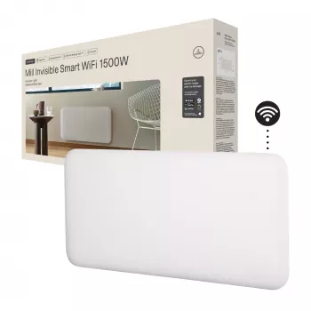 Aquecedor inteligente WiFi Mill Invisible | PA1500WIFI4 | Aquecedor de painel | 1500 W | Adequado para espaços até 18-22 m² | branco | IPX4