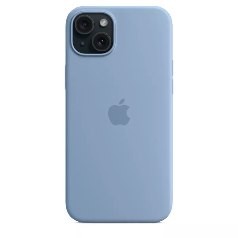 Capa de silicone Apple iPhone 15 Plus com MagSafe - azul inverno