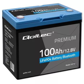 Bateria LiFePO4 QOLTEC 12,8 V 100 Ah com Bluetooth — 12,8 V 100 Ah