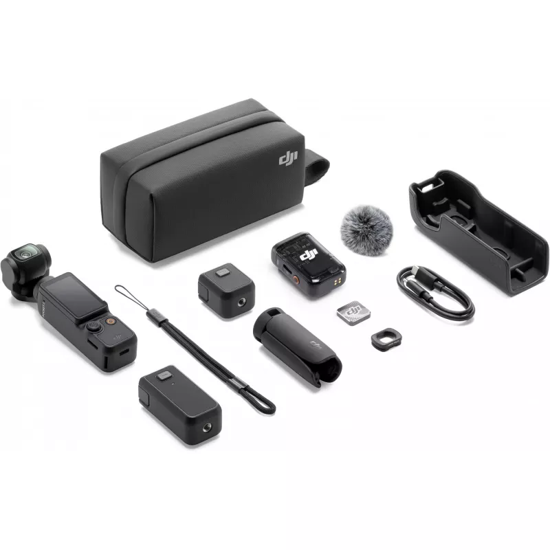 DJI Osmo Pocket 3 Creator Combo – 1 câmara gimbal CMOS, 4K/120fps, 2 ecrãs táteis OLED