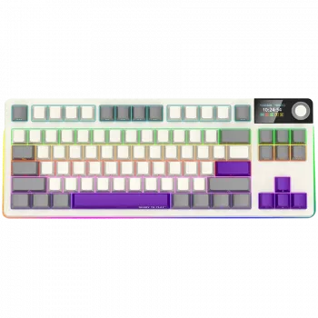 LORGAR KBP70TKLW, Teclado de gaming mecânico TKL sem fios Pro, bege, layout EN