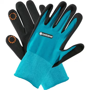 Gardena 11510-20 - Luvas de jardim - preto - azul - S - SML - elastano - nitrilo - poliéster - 42 % poliéster - 55 % nitrilo - 3 % elastano