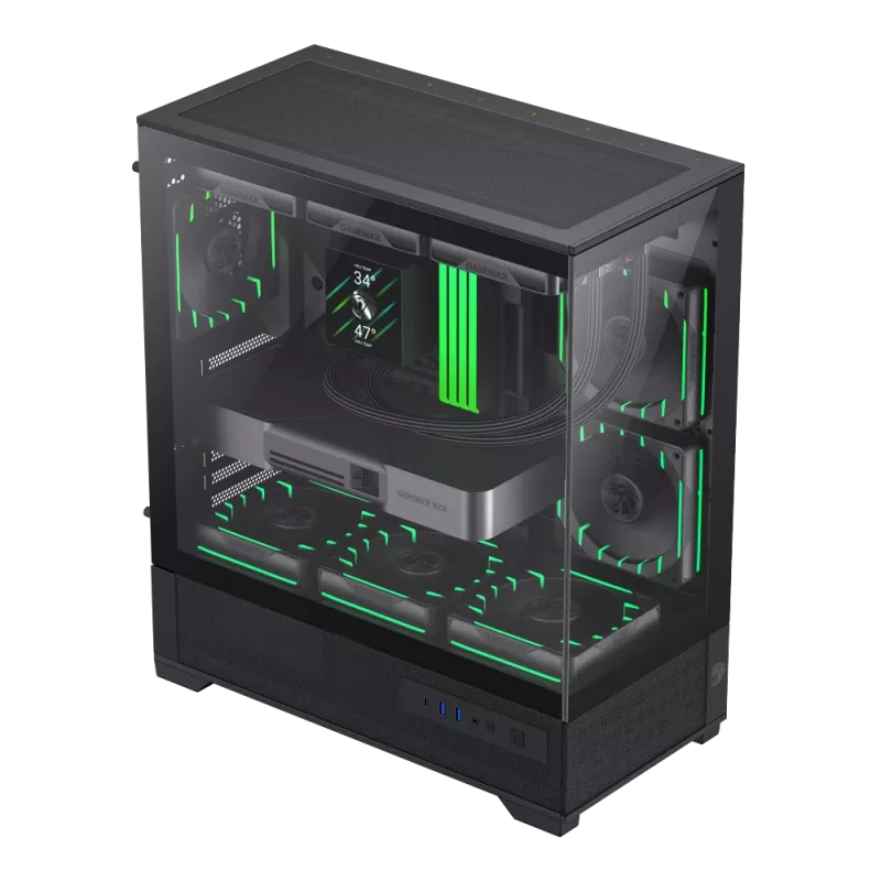 Caixa Gamemax | VISTA 2 AB | preto | Midi-Tower | fonte de alimentação não incluída