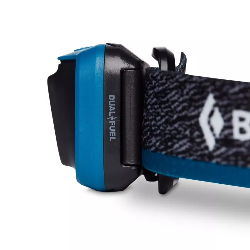 Lanterna Diamond Astro 300 preta, faixa de cabeça azul