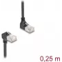 Cabo de rede DeLOCK RJ45 Cat.6A S/FTP fino 90° 0,25 m preto