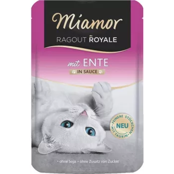 Comida húmida para gatos Miamor Ragout Royale pato em molho — 100 g saqueta, gatos adultos, sem cereais, sem glúten
