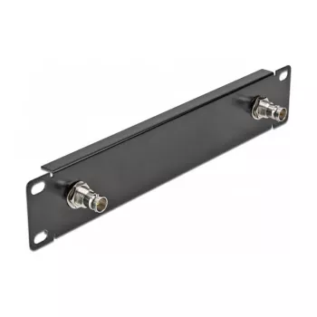 Painel frontal DeLOCK painel 10 polegadas com 2 x conector fêmea BNC 1U preto