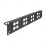Delock 88195 patch panel de 19" tipo D com 4 placas de 86 x 86 mm, 4 portas, 2U, preto