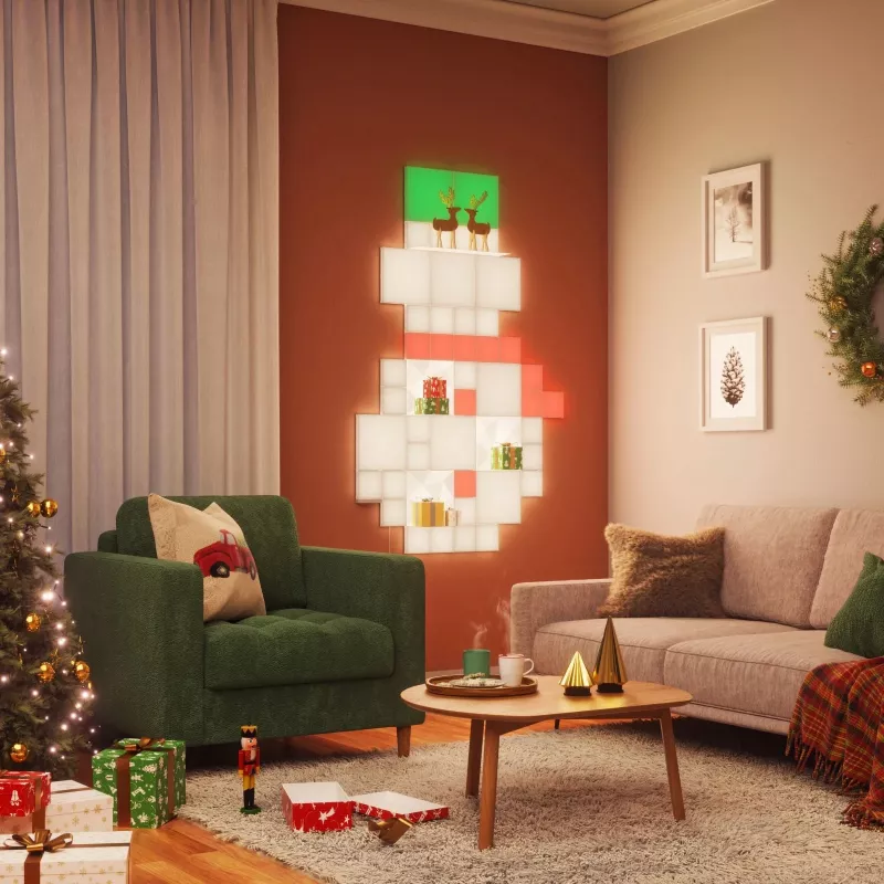 Nanoleaf Blocks Big Squares Starter Kit N8100K02-6BS, 6 painéis LED, mais de 16 milhões de cores, Wi-Fi 2,4 GHz, compatível com Apple Home/Alexa/Google Home/SmartThings