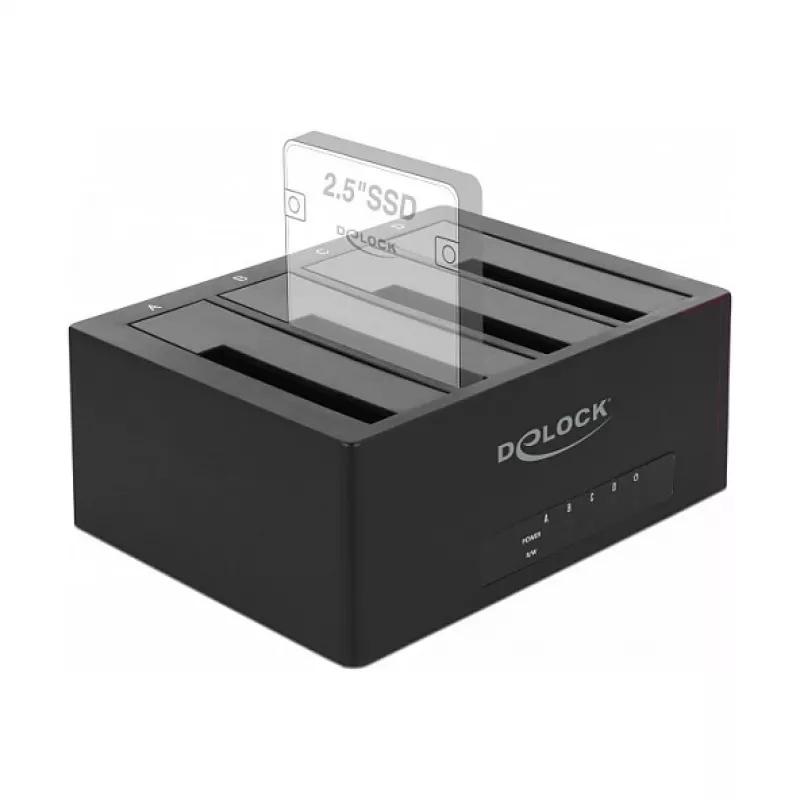 Docking station DeLOCK USB Type-C para 4 x SATA HDD / SSD - Docking station HDD compartimentos: 4 - 2.5 / 3.5 partilhados (6,4 cm/8,9 cm partilhados)