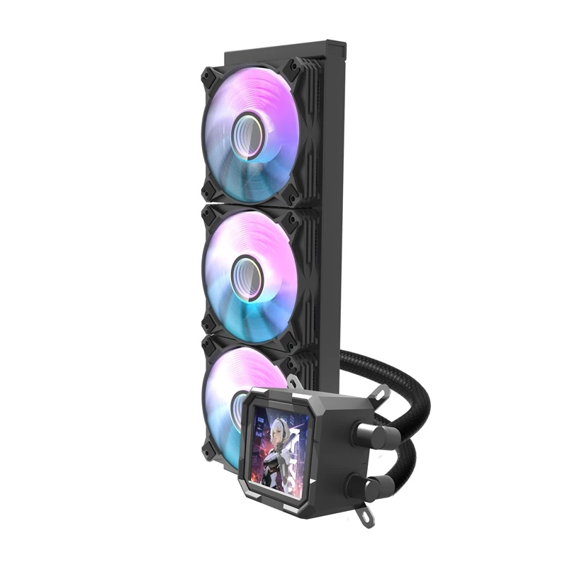 Refrigeração líquida para CPU Darkflash DV360S radiador de 360 mm, iluminação RGB, preto