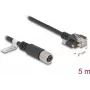 Cabo de rede DeLOCK cabo M12 codificação X 8 pinos fêmea para RJ45 macho Cat.6A 5 m preto