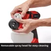Power X-Change sistema de pulverização de tinta a bateria TE-SY 18/90 Li-Solo, 18 volts, pistola de pulverização vermelho/preto, sem bateria e carregador