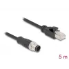Cabo de rede DeLOCK M12 cabo codificado A 8 pinos macho para RJ45 macho Cat5e 5 m preto