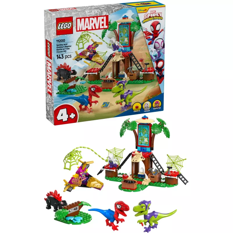 LEGO MARVEL 11200 Batalha no quartel-general da casa na árvore de Spidey e Gobby com raptor