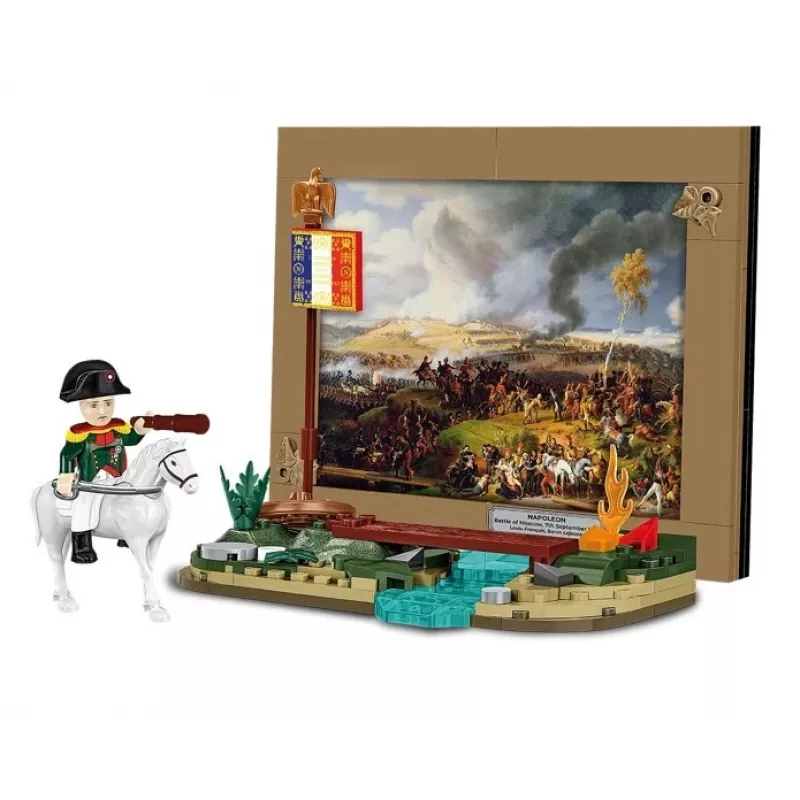 Conjunto de construção Cobi Napoleão Batalha de Moscovo 145 peças maquete histórica diorama