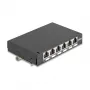 Patch panel DELOCK Mini Desktop RJ45 6 portas Cat.6A blindado, metal, preto, 80×22×125 mm