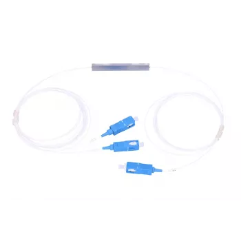 Splitter de cabo Extralink Splitter 1:2 PLC SC/UPC 900µm com 1,5 m cabo (azul/branco, PVC)