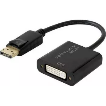 Adaptador de vídeo Renkforce 1433016 — DisplayPort (fonte) para DVI‑I (saída), suporta até 4K