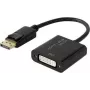 Renkforce 1433016 adaptador DisplayPort para DVI, DisplayPort macho para DVI fêmea 24+5 pinos, contactos banhados a ouro, preto