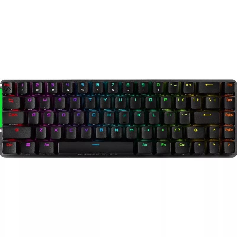 Teclado Mecânico ASUS ROG Falchion — layout compacto 65%, interruptores Cherry MX Red, retroiluminação RGB