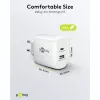 Carregador duplo rápido USB-C, PD, GaN, 65 Watt (branco, 1x USB-C, 1x USB-A, Power Delivery)