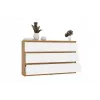 Cómoda 6 gavetas 120 cm Top E Shop Malwa — Artisan Oak / branco, aglomerado