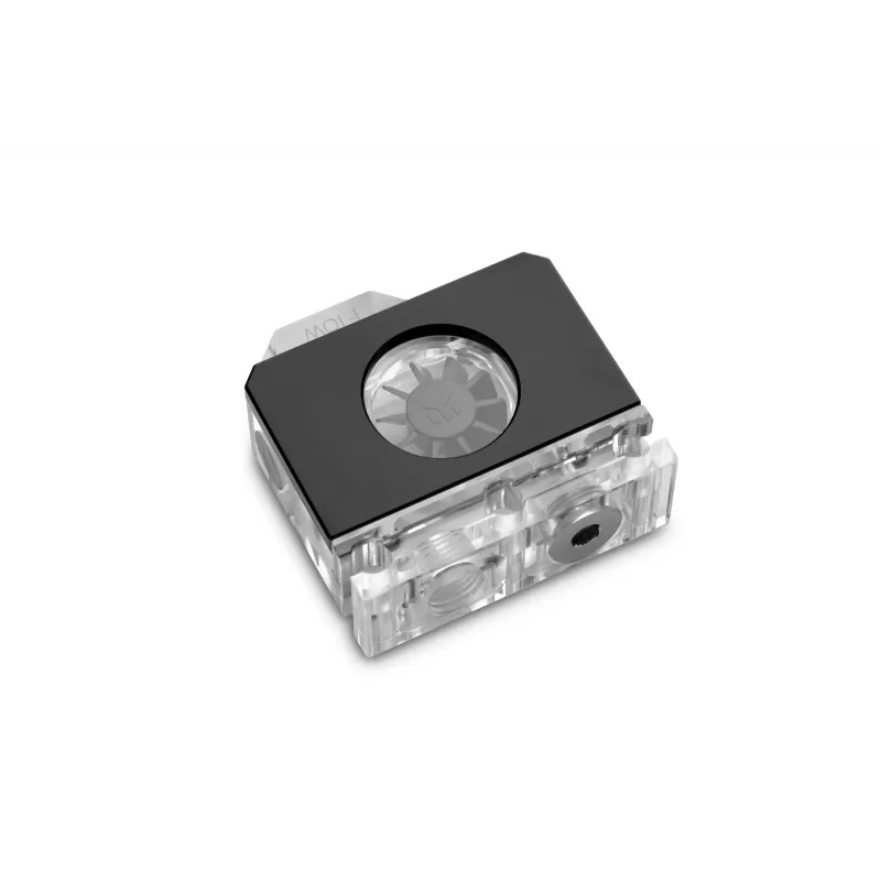 Indicador de caudal EK Water Blocks preto transparente 1/4 polegadas